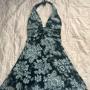 White House Black Market Black and White Midi Dress